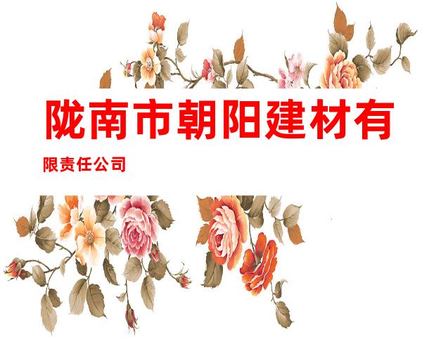 陇南市朝阳建材有限责任公司
